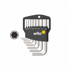 Wiha Hexagon L-Key Set in Classic Holder - Nickel-Plated - Inch Sizes - 8 pcs - 01176